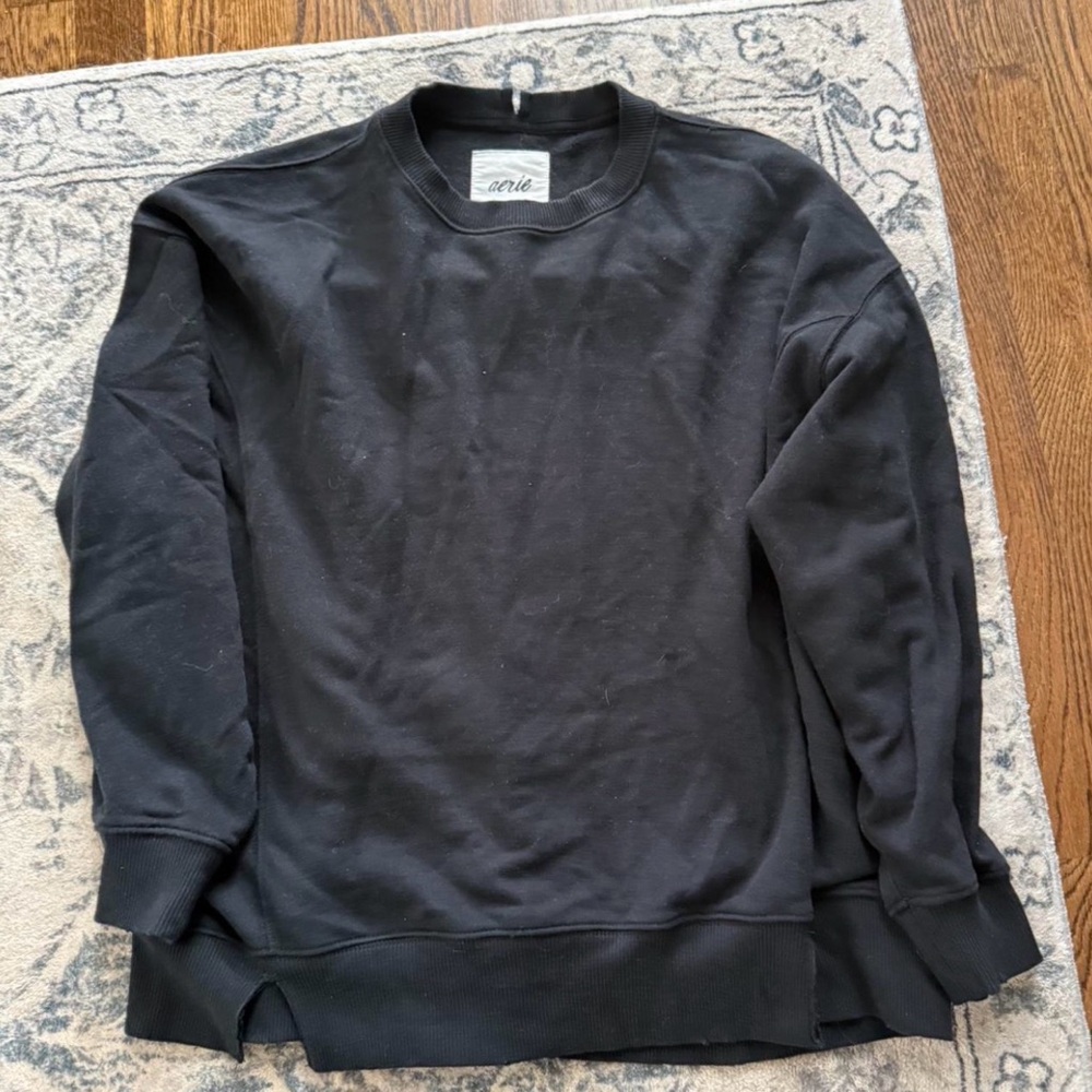 Aerie Women's Black Crewneck Sweatshirt